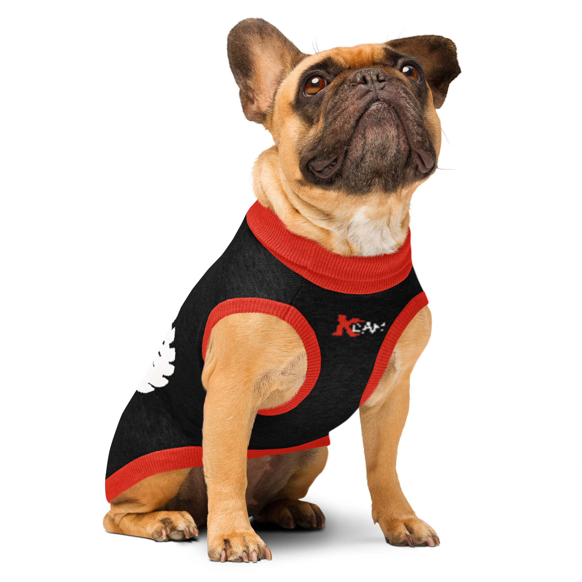 Kcam Knitted Pet Sweater (Black & Red)